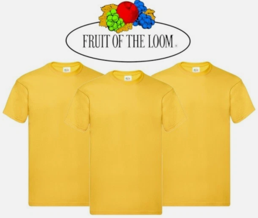 3 & 5 Pack Fruit of The Loom Men's T Shirts 100% Cotton Plain Short Sleeve Tee
