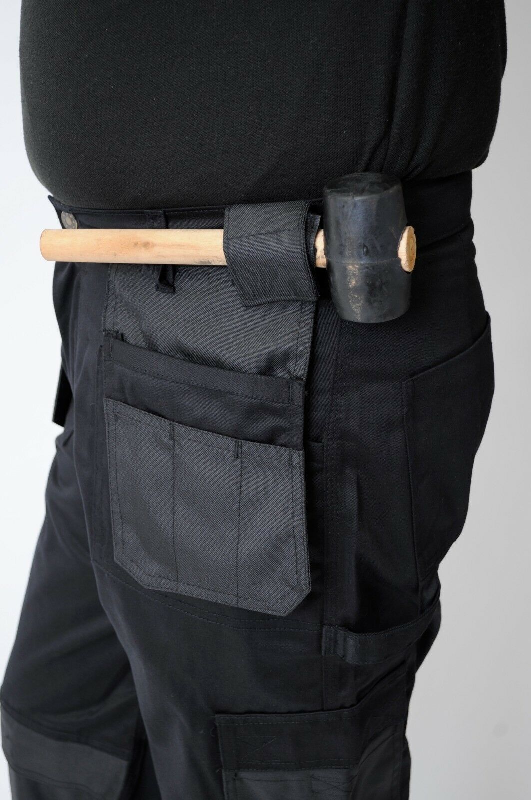 IBEX Multi Pockets Men's Combat Cargo Work Trousers with Knee Pad Pockets, Available in Beige/Khaki and Black Colours